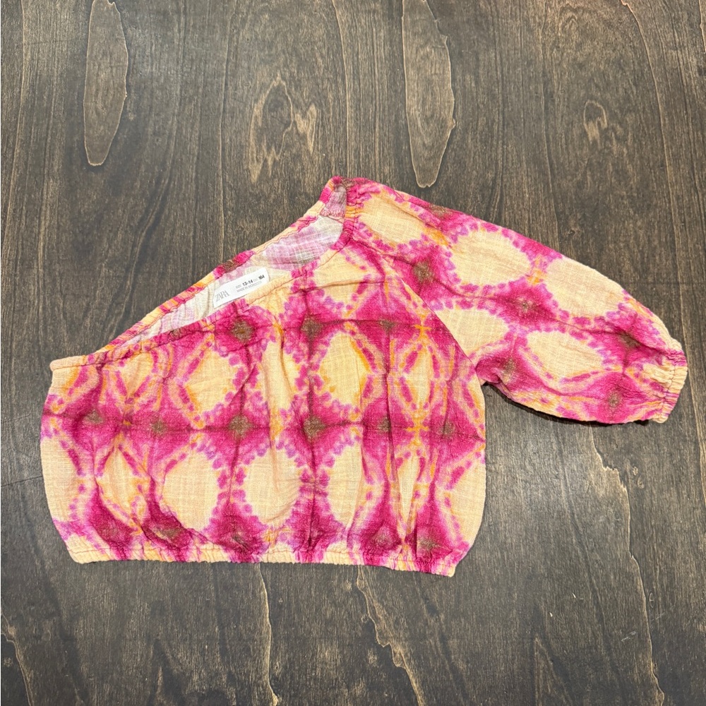 Zara Pink and Orange Tie-Dye Top